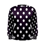 Polka Dots - White on Dark Purple Women s Sweatshirt