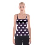 Polka Dots - White on Dark Purple Spaghetti Strap Top