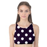 Polka Dots - White on Dark Purple Tank Bikini Top