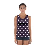 Polka Dots - White on Dark Purple Women s Sport Tank Top