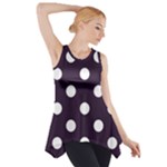 Polka Dots - White on Dark Purple Side Drop Tank Tunic
