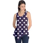 Polka Dots - White on Dark Purple Sleeveless Tunic