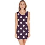 Polka Dots - White on Dark Purple Bodycon Dress