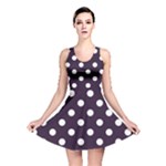 Polka Dots - White on Dark Purple Reversible Skater Dress
