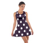 Polka Dots - White on Dark Purple Cotton Racerback Dress