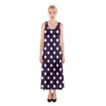 Polka Dots - White on Dark Purple Full Print Maxi Dress
