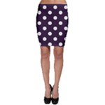 Polka Dots - White on Dark Purple Bodycon Skirt