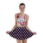Polka Dots - White on Dark Purple Mini Skirt