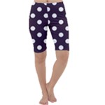 Polka Dots - White on Dark Purple Cropped Leggings