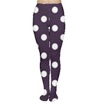 Polka Dots - White on Dark Purple Women s Tights