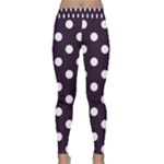 Polka Dots - White on Dark Purple Yoga Leggings