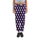 Polka Dots - White on Dark Purple Women s Jogger Sweatpants