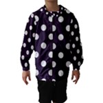 Polka Dots - White on Dark Purple Hooded Wind Breaker (Kids)