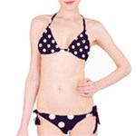 Polka Dots - White on Dark Purple Bikini Set