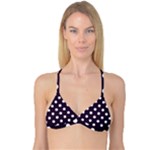 Polka Dots - White on Dark Purple Reversible Tri Bikini Top