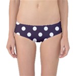 Polka Dots - White on Dark Purple Classic Bikini Bottoms
