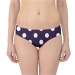 Polka Dots - White on Dark Purple Hipster Bikini Bottoms