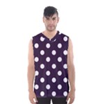 Polka Dots - White on Dark Purple Men s Basketball Tank Top