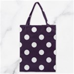Polka Dots - White on Dark Purple Classic Tote Bag