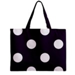 Polka Dots - White on Dark Purple Zipper Mini Tote Bag