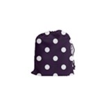 Polka Dots - White on Dark Purple Drawstring Pouch (XS)