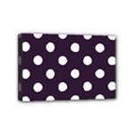 Polka Dots - White on Dark Purple Mini Canvas 6  x 4  (Stretched)
