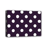 Polka Dots - White on Dark Purple Mini Canvas 7  x 5  (Stretched)