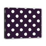 Polka Dots - White on Dark Purple Canvas 10  x 8  (Stretched)