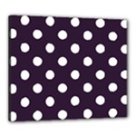 Polka Dots - White on Dark Purple Canvas 24  x 20  (Stretched)