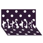 Polka Dots - White on Dark Purple BEST BRO 3D Greeting Card (8x4)