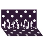 Polka Dots - White on Dark Purple BEST SIS 3D Greeting Card (8x4)