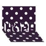 Polka Dots - White on Dark Purple HOPE 3D Greeting Card (7x5)
