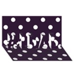Polka Dots - White on Dark Purple #1 DAD 3D Greeting Card (8x4)