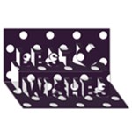 Polka Dots - White on Dark Purple Best Wish 3D Greeting Card (8x4)