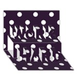 Polka Dots - White on Dark Purple WORK HARD 3D Greeting Card (7x5)