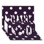 Polka Dots - White on Dark Purple THANK YOU 3D Greeting Card (7x5)