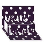 Polka Dots - White on Dark Purple You Rock 3D Greeting Card (7x5)