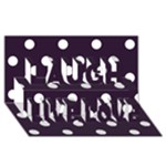 Polka Dots - White on Dark Purple Laugh Live Love 3D Greeting Card (8x4)