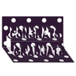 Polka Dots - White on Dark Purple Congrats Graduate 3D Greeting Card (8x4)