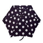 Polka Dots - White on Dark Purple Mini Umbrella