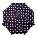 Polka Dots - White on Dark Purple Golf Umbrella