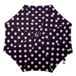 Polka Dots - White on Dark Purple Hook Handle Umbrella (Small)