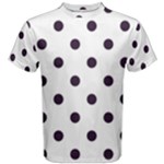 Polka Dots - Dark Purple on White Men s Cotton Tee