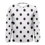 Polka Dots - Dark Purple on White Men s Long Sleeve T-shirt