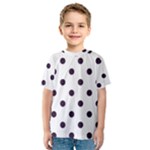 Polka Dots - Dark Purple on White Kid s Sport Mesh Tee