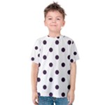 Polka Dots - Dark Purple on White Kid s Cotton Tee