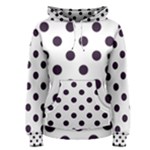 Polka Dots - Dark Purple on White Women s Pullover Hoodie