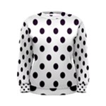 Polka Dots - Dark Purple on White Women s Sweatshirt