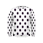 Polka Dots - Dark Purple on White Kid s Sweatshirt