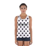Polka Dots - Dark Purple on White Women s Sport Tank Top
